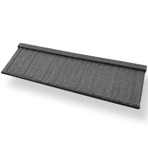 Tejas met&aacute;licas recubiertas de piedra de madera en blanco y negro